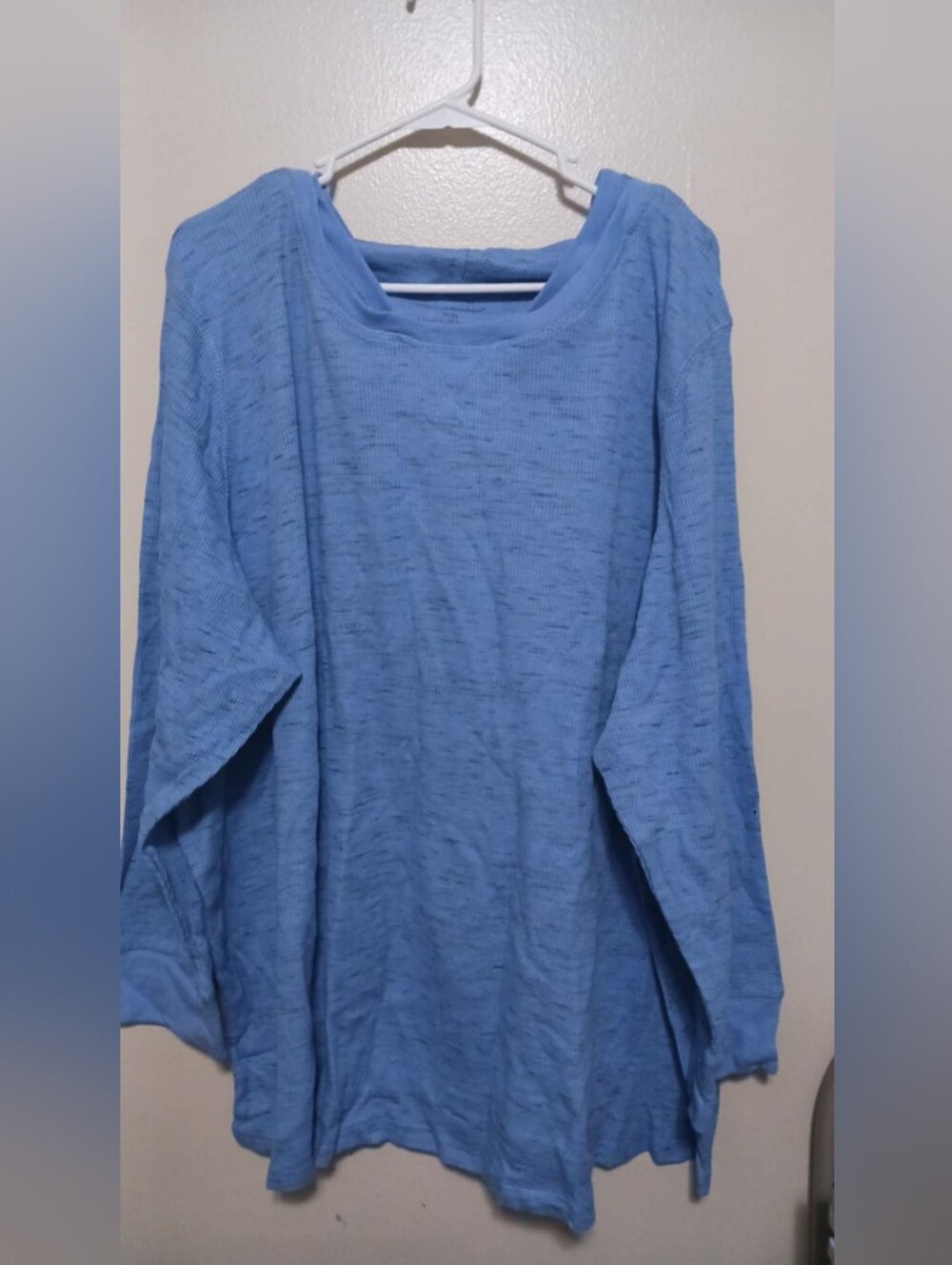 Woman Within Light Blue Thermal Marble Knit Hoodie 4x(34/36) A-32